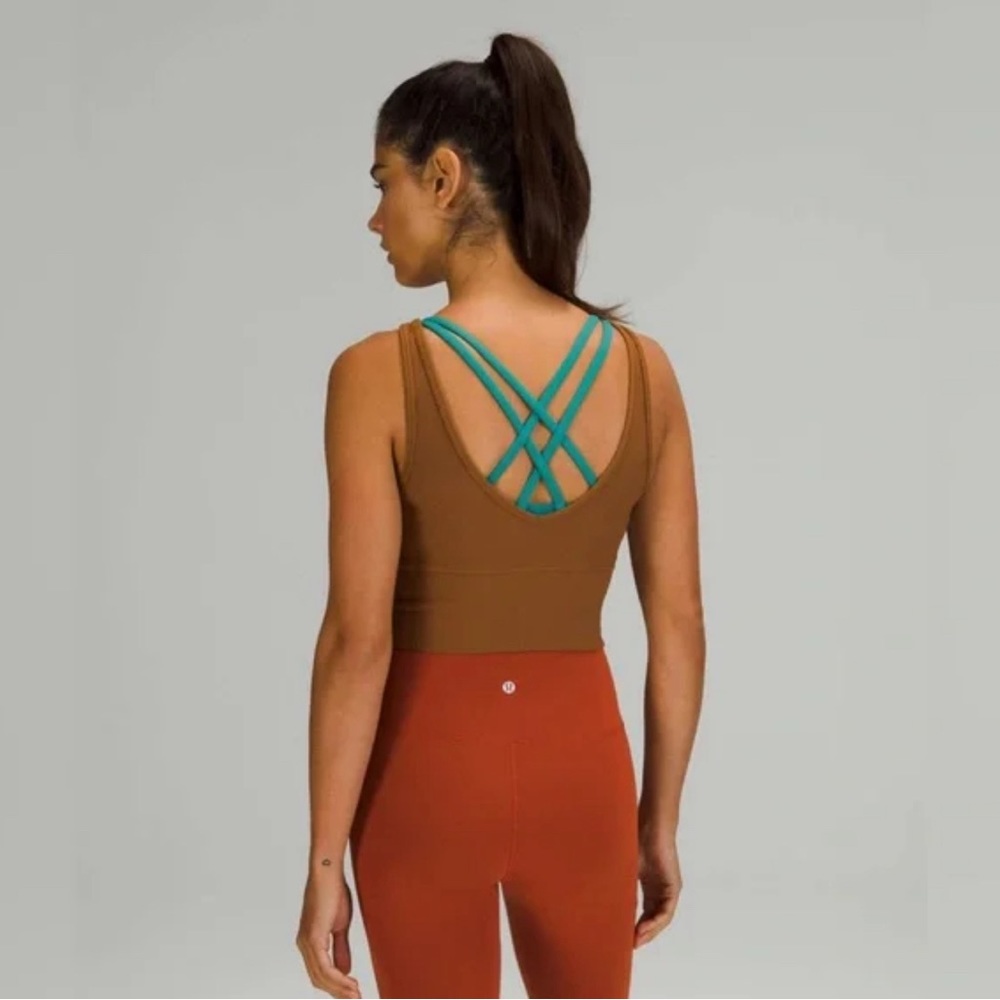 Lululemon Power Pivot Ribbed Tank - Copper Brown Size 6 - Picture 2 of 4